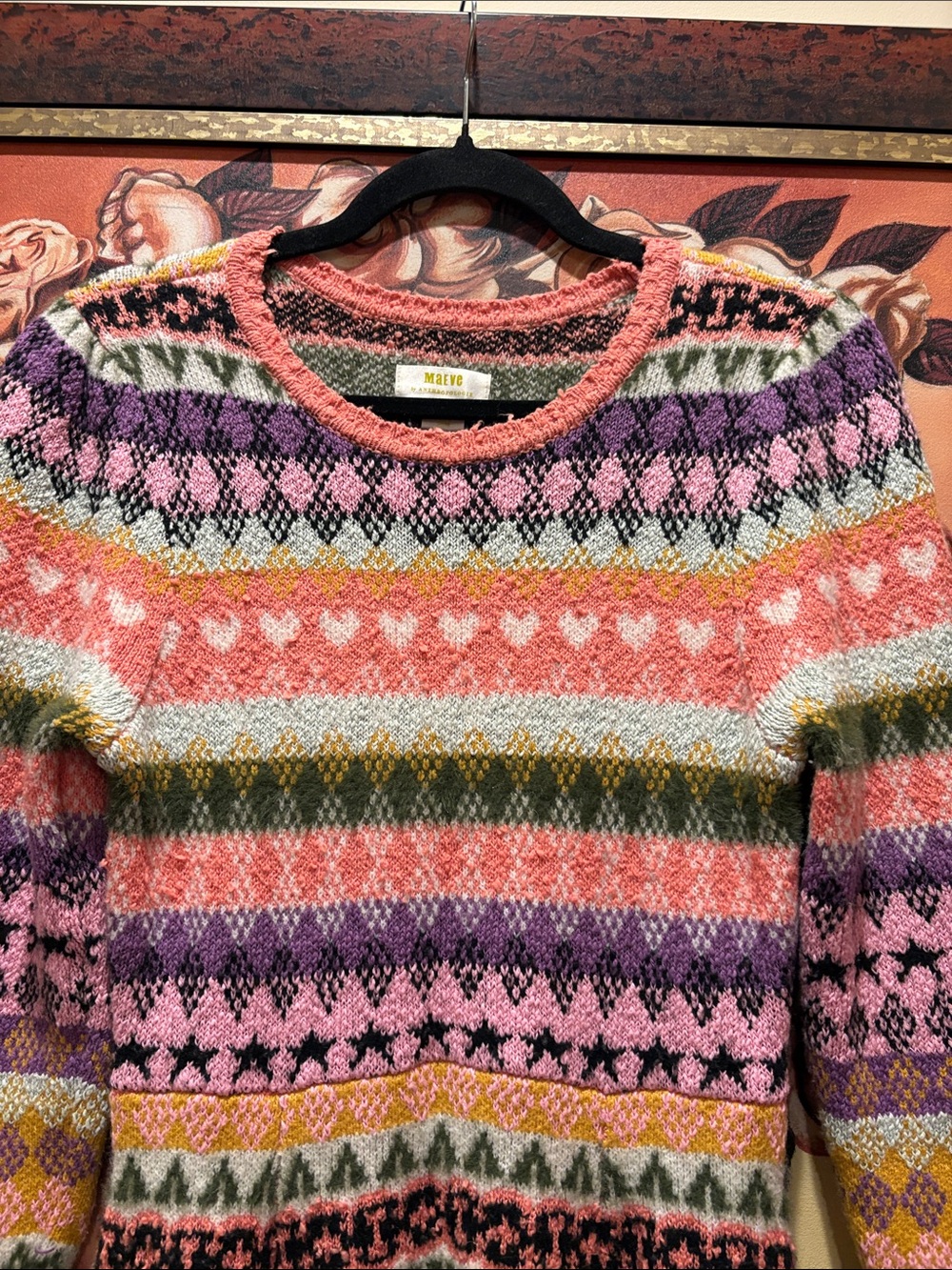 Maeve Multicolor Fair Isle Long Sleeve Fit & Flare Dress - Picture 4 of 5